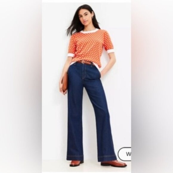 LOFT WIDE LEG JEANS SIZE 00 24P - Picture 1 of 5
